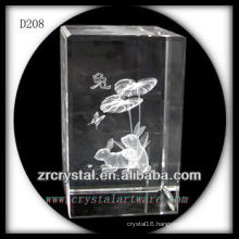 K9 3D Laser Chinese Zodiac Rabbit Etched Crystal Block